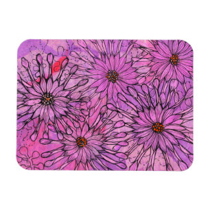Ímã África Daisy Cape Daisies Flores Rosa Arte Floral