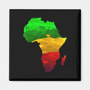 Imã África Mapa Verde Amarelo Vermelho Orgulho African