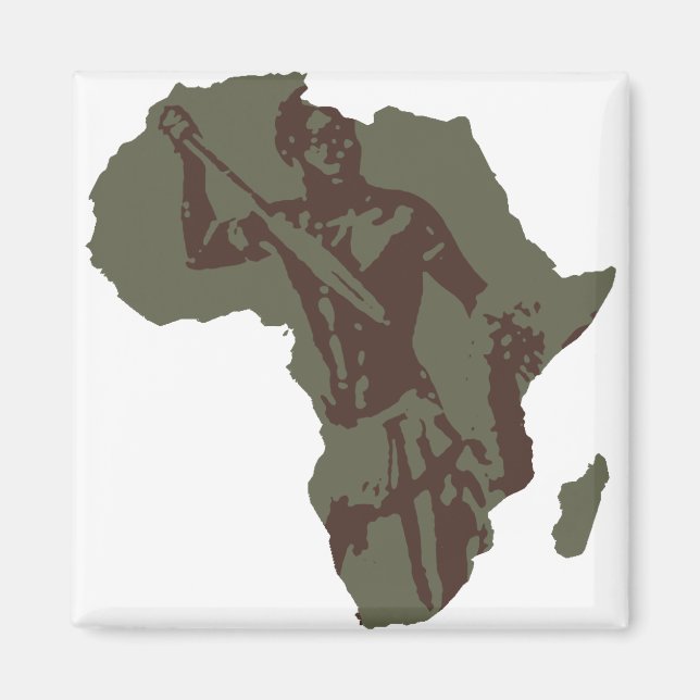 Imã África Mapeia Trabalho de arte do Guerreiro Africa (Frente)
