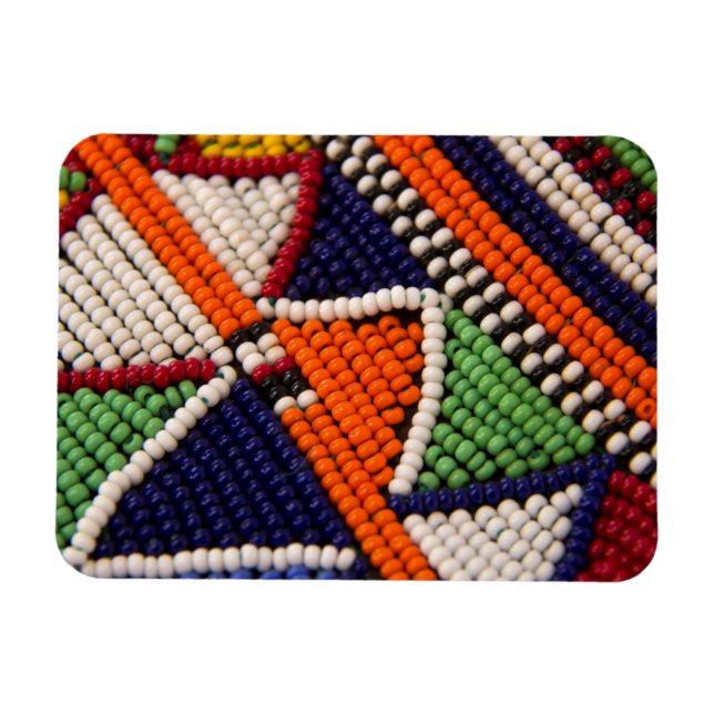Ímã África, Quênia. Miçangas Tribais Maasai (Horizontal)