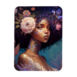 Ímã African American Black Goddess Queen Fantasy Art