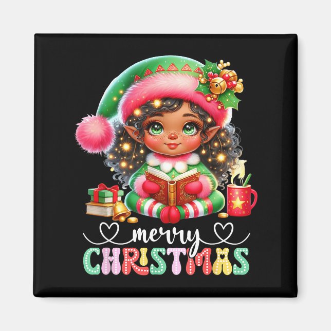 Imã African American Christmas Shirt African Black Wom (Frente)