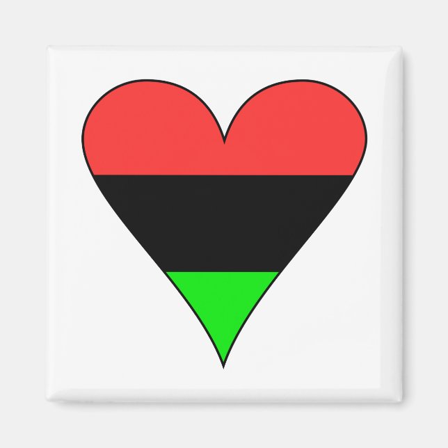 Imã African American Flag Heart (Frente)