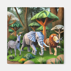 Imã  African animals in origame