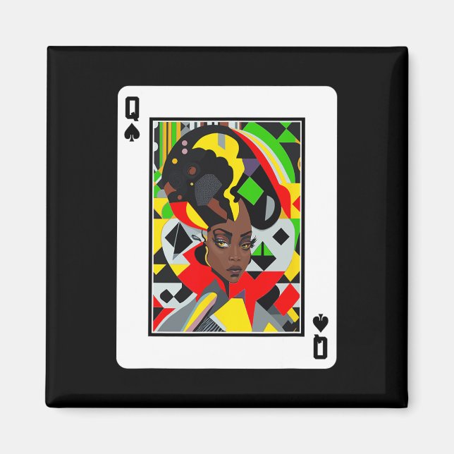 Imã African Queen Card Melanin Black Pride Blm Junetee (Frente)