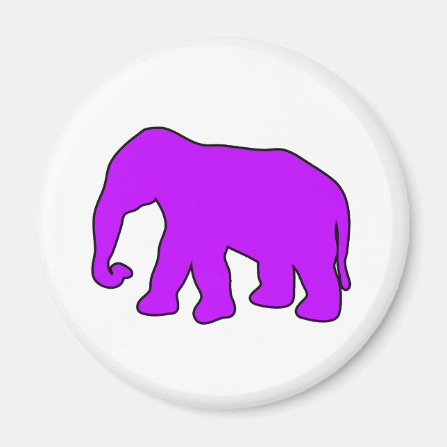 Imã Afro-elefante Silhouette Ivory Tusks Dumbo (Frente)