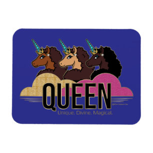 Ímã Afro Unicorn Queen Trio Design