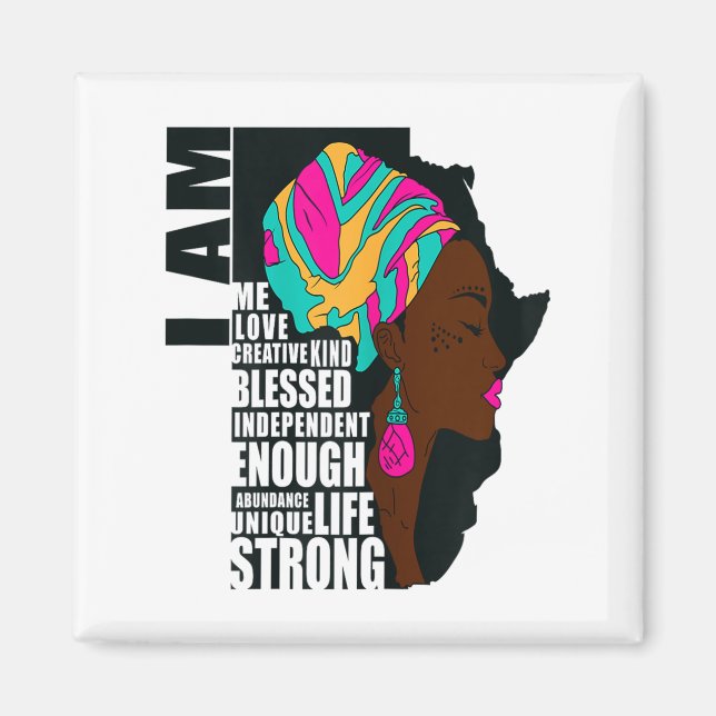 Imã Afro You Are Enough I Am Insrational Sayings Motiv (Frente)