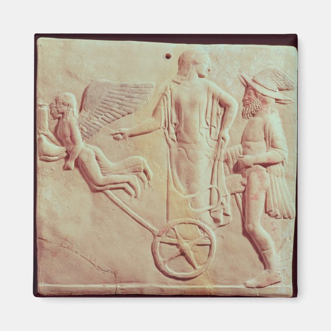 Imã Afrodite e Hermes cavalgando uma carruagem (Frente)