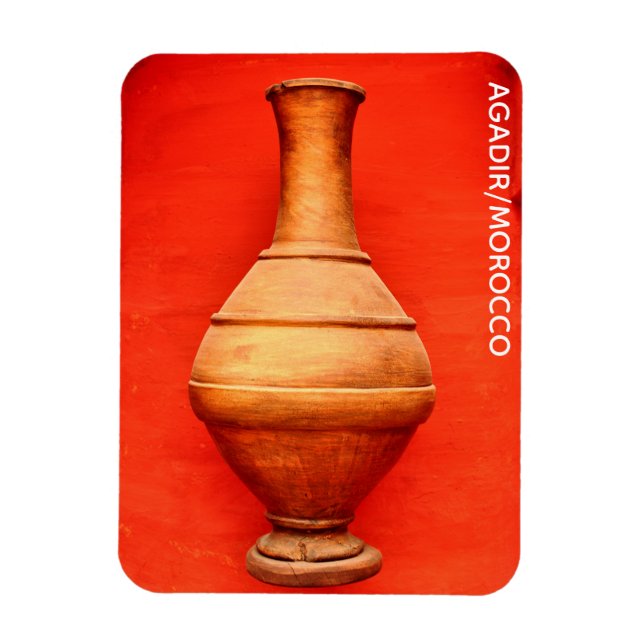 Ímã agadir morocco medina wood vase jar islâmica folia (Vertical)