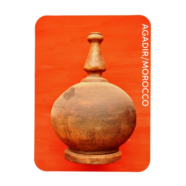 Ímã agadir morocco medina wood vase jar islâmica folia (Vertical)