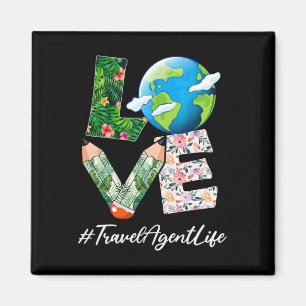 Imã Agente viagem Love World Earth Day Salve o planeta