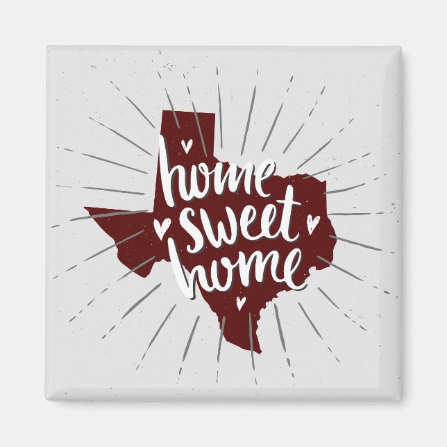 Imã Aggie Maroon Home Sweet Home Texas (Frente)