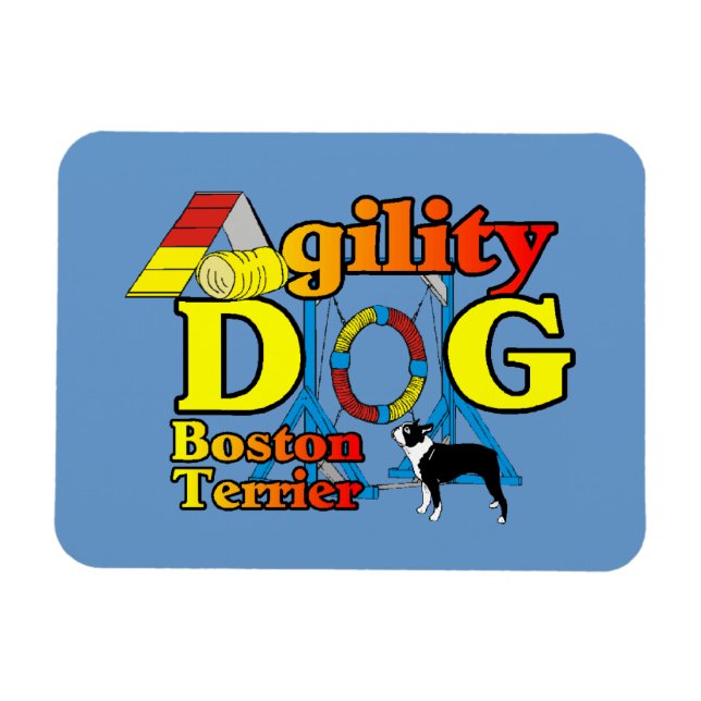 Ímã Agilidade de Boston Terrier (Horizontal)