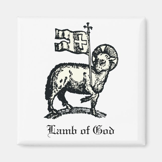 Imã Agnus Dei The Paschal Lamb of God Fine Art  (Frente)
