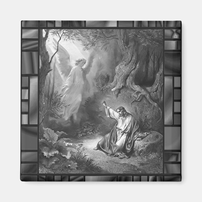 Imã Agonia De Jesus No Magneta Religioso Do Jardim (Frente)