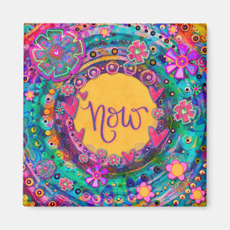 Imã Agora Bonito Inspiração Moderna Floral Colorida