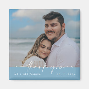 Imã Agradecimento de Foto de Casamento Minimalista