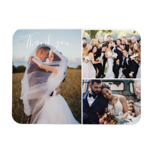Ímã Agradecimento de Foto do Dia do Casamento Moderno