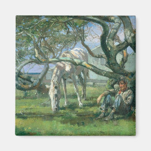 Imã Agricultor e Cavalo em Nantucket (Paisagem Rural)