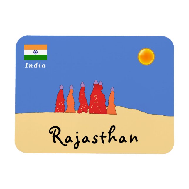 Ímã Água carregando feminina no deserto de Thar - Raja (Horizontal)