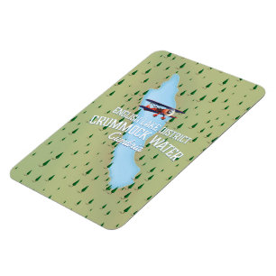 Ímã Água de Crummock, poster de viagens do mapa do