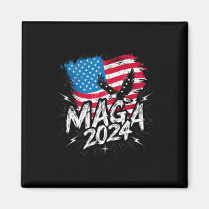 Imã Aguarde Trump Maga 2024 Bandeira Patriótica Voto E