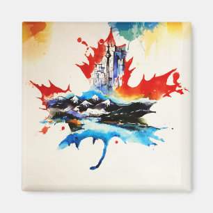 Imã Aguarela do amor do viagem da folha de bordo de