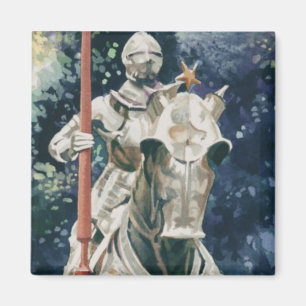 Imã "Aguarela do cavaleiro da armadura de brilho"