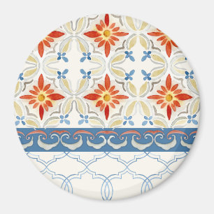 Imã Aguarela floral do teste padrão do azulejo de