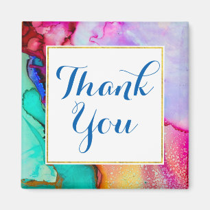 Imã Aguarela verde roxa cor-de-rosa do abstrato do