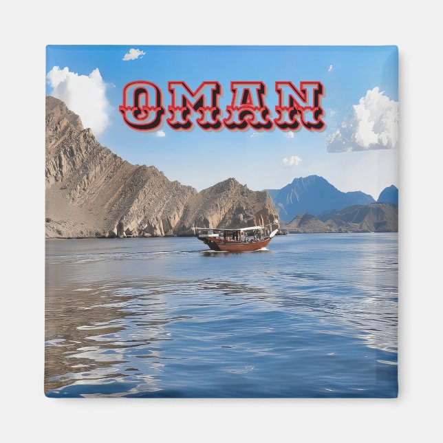 Imã Águas de Serene Omani e montanhas majestosas (Frente)