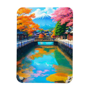 Ímã Águas Tranquilas: Reflexão do Monte Fuji