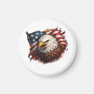 Imã Águia Americana Feroz – Design Patriótico Poderoso