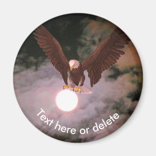 Imã Águia Americana Lua Cheia Fantasia Personalizada