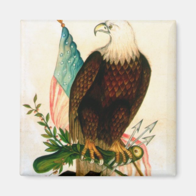 Imã Águia caída com bandeira (Frente)