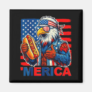 Imã Águia careca cachorro-quente bandeira americana en