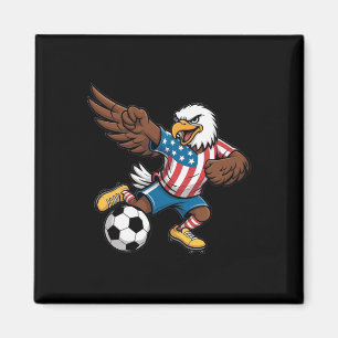 Imã Águia Careca Engraçada EUA Futebol - Bandeira EUA 