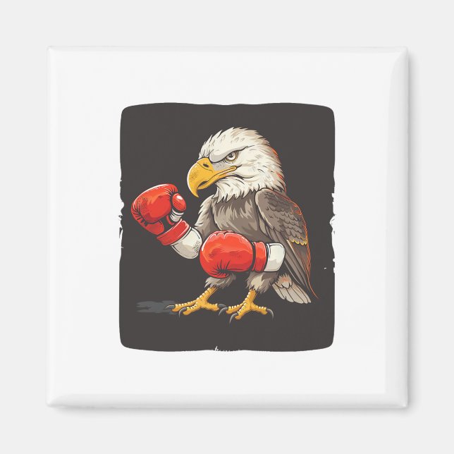 Imã Águia Com Luvas De Boxing Para Uma Sta Forte E Neg (Frente)