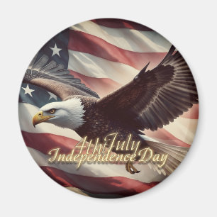 Imã Águia de 4 de julho com bandeira americana