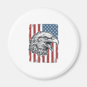 Imã Águia Patriótica Bandeira Americana Gravura Vintag