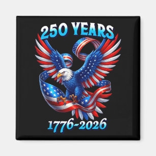 Imã águia patriótica e bandeira 250 anos 1776-2026 4º