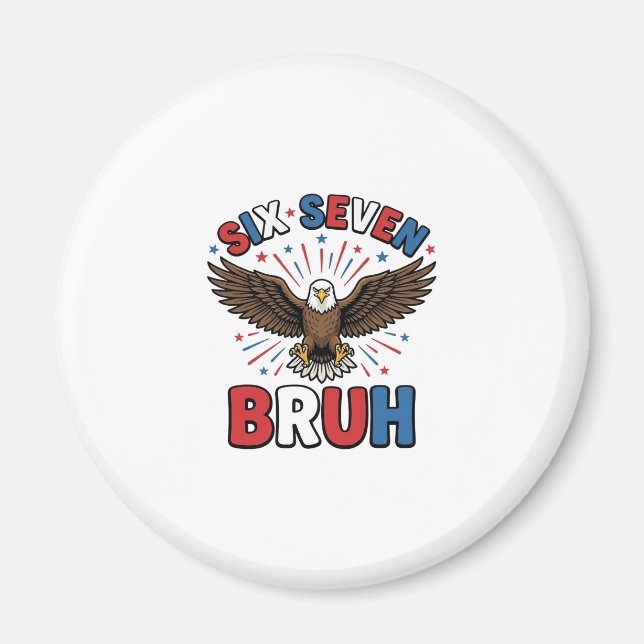 Imã Águia Patriótica Seis Sete Bruh Design Vector_1 (Frente)