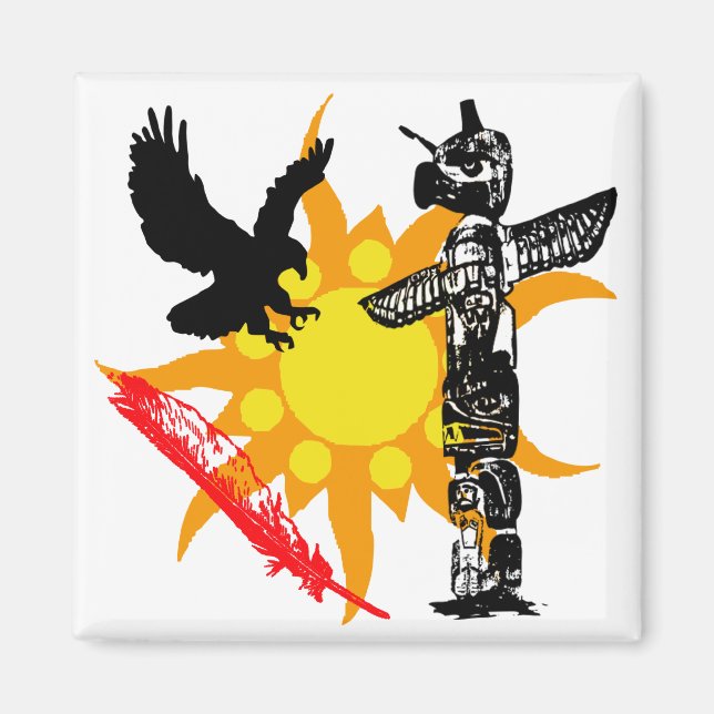 Imã Águia, Totem Águia e design de penas (Frente)