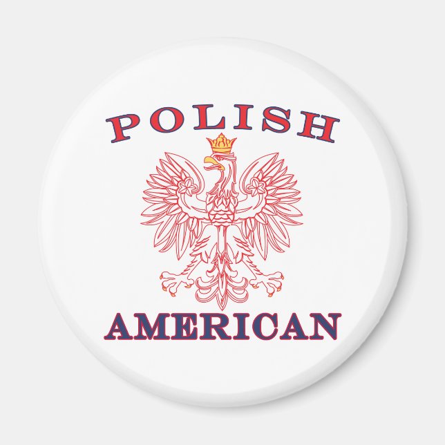 Imã Águia Vermelha Polonesa Americana (Frente)