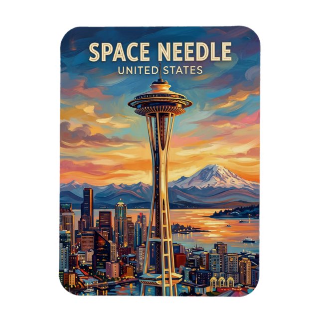 Ímã Agulha Espacial Estado de Washington (Vertical)