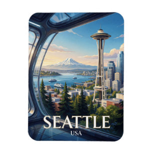 Ímã Agulha Espacial Seattle EUA Montanha Viagem