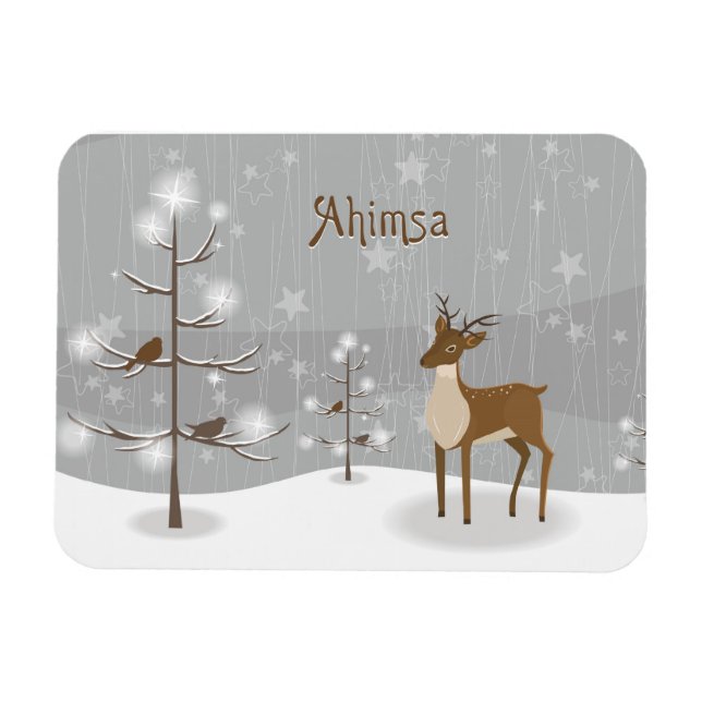 Ímã Ahimsa Holiday Reindeer (Horizontal)