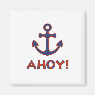 Imã AHOY! Boia + Design de Âncora Vermelho+Azul