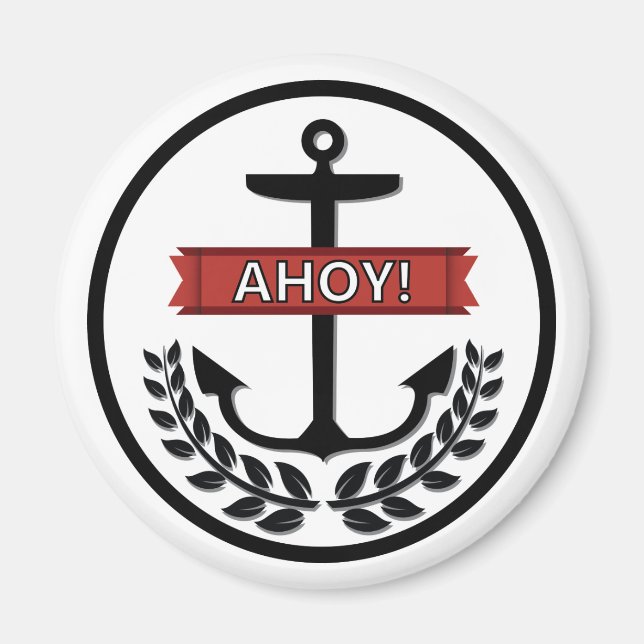 Imã Ahoy - Magneta redonda standard de 2¼ polegadas (Frente)